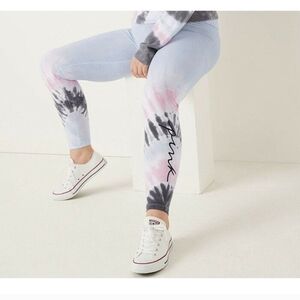 NWT!! PINK BY Victoria's Secret Tie-Dye Leggings - Blue, Pink, Grey Size Medium